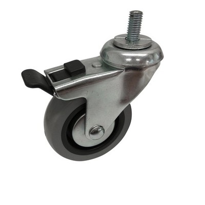 Easyroll 75mm 45kg Grey Rubber Swivel Plus Brake Castor Brake Parts