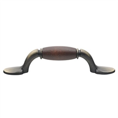 Prestige Bagged Beech And Antique Brass Curved Wood Handle Hardware
