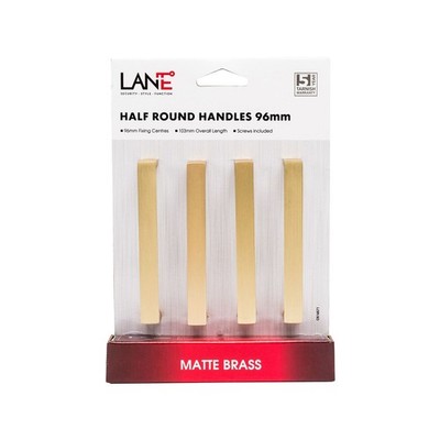 Lane 96mm Matte Brass Half Round Square Handles - Pack of 4(5)More options avail