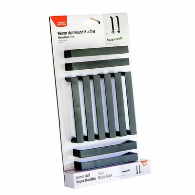 Taskmaster 96mm Matte Black 1/2 Round Handle - 10 Pack - 96mm(15)More options av