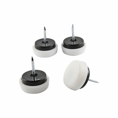 Surface Gard 22mm White Plastic Cushioned Glide 2 pcs Hardware