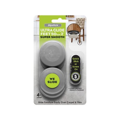 Slipstick 50mm Ultra Glide Sliding Furniture Feet - 4 pieces Hardware