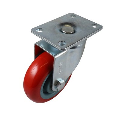 Move It 100mm 150kg Red Poly Swivel Castor Hardware