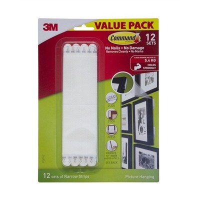 Command™ Adhesive Narrow Picture Hanging Strips White - 12 pieces Hardware