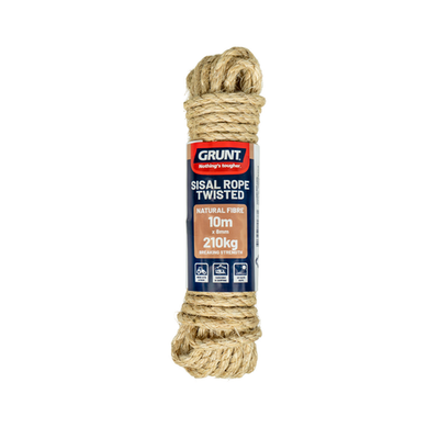 Grunt 8mm x 10m Sisal Twisted Rope Hardware