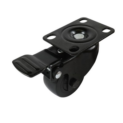 Easyroll 50mm Black PVC Swivel Castor With Brake Brake Parts