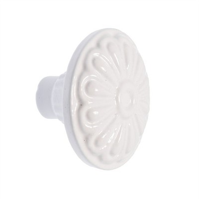 Lane White Round Flow Knob Door Hardware