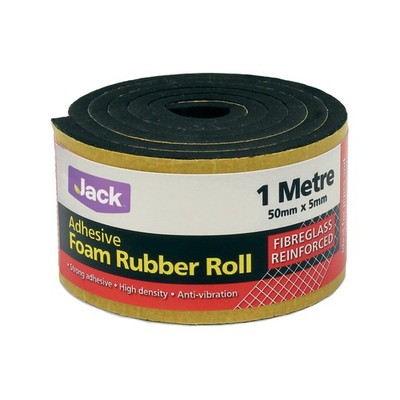 Jack 50 x 5mm x 1m Adhesive Rubber Foam Hardware