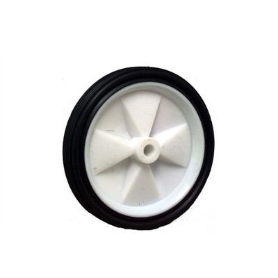 MOVE IT 100mm White Plastic Centre Wheel & Rubber Tyre 2 pcs Hardware
