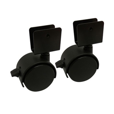Move It 50mm 34kg Black Nylon U Bracket Swivel Plate With Brake - 2 pieces Auto