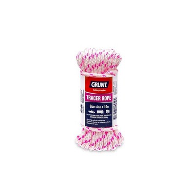 Grunt 4mm x 10m White With Pink / Blue Tracer Rope 2 pcs Hardware