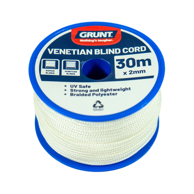 Grunt 2mm x 30m White Venetian Blind Cord 2 pcs Hardware