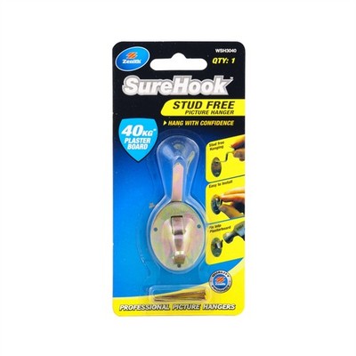 Zenith 40kg Zinc Plated SureHook Stud Free Picture Hanger Hardware