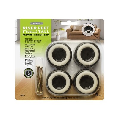 Slipstick 25mm (1") Tall Furniture Heavy Duty Riser - Set of 4 Hardware