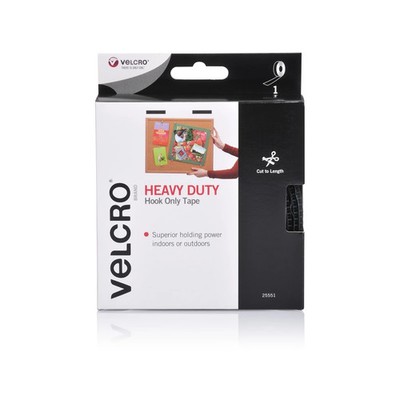 VELCRO Brand 25mm x 3m Black Heavy Duty Hook Only Tape Plumbing