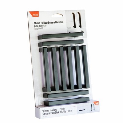 Taskmaster 96mm Black Matte Hollow Square Handle - 10 pieces Hardware