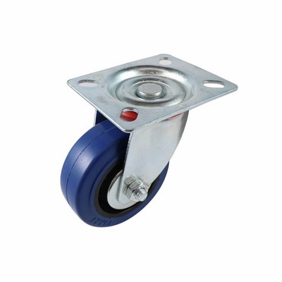 Easyroll 75mm 90kg Blue Rubber Heavy Duty Castor Hardware