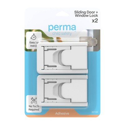 Perma Child Safety Sliding Door And Window Lock - 2 pieces Door Hardware