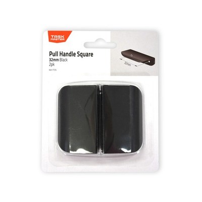 Taskmaster 32mm Matte Black Square Cabinet Pull Handle - 2 Pack - 32mm(0)More op