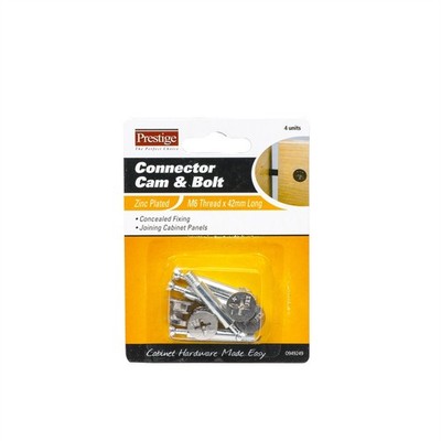 Prestige 42mm M6 Minifix Connector Cam And Bolt - 4 Units Car Wiring Adapter