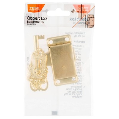 Taskmaster Brass Plated Cupboard Lock 2 pcs Door Hardware