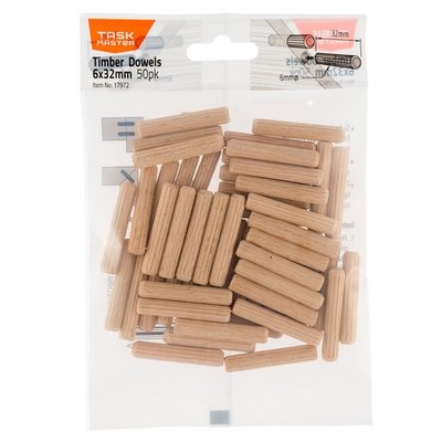 Taskmaster 6 x 32mm Timber Dowel Connectors 4 pcs