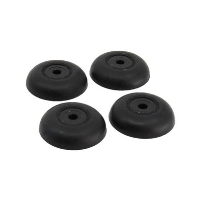 Surface Gard 30mm Black Round Rubber Bumper - 4 Pieces Hardware