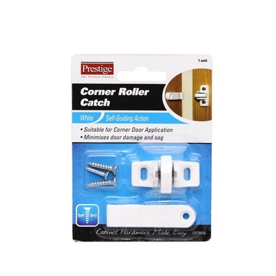 Prestige White Corner Roller Catch Hardware