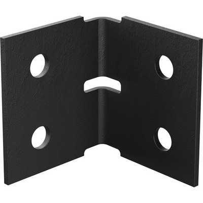 Dunnings 60 x 60 x 70 x 3mm Black Heavy Duty Angle Bracket Plate 2 pcs Hardware