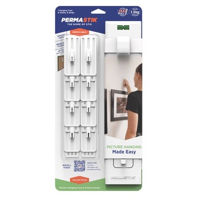 Permastik Picture Hanging Value Pack - 8 Hooks Hardware