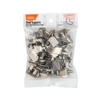 Taskmaster 6mm Nickel Plated Metal Shelf Support - 50 pieces Hardware