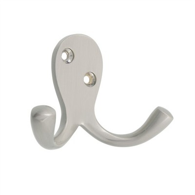 Zenith 30mm Brushed Nickel Double Robe Hook Hardware