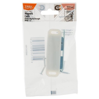 Taskmaster 65mm 3kg White Magnetic Catch 4 pcs Hardware
