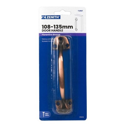 Zenith 108-135mm Florentine Bronze D Shape Heavy Duty Door Handle(1)2 colours