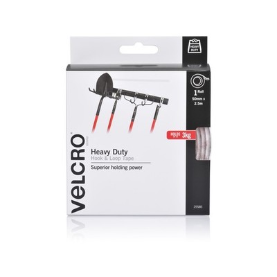VELCRO Brand 50mm x 2.5m White Heavy Duty Stick On Tape Plumbing