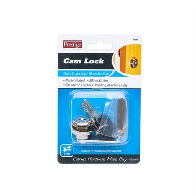 Prestige 10mm NIckel Plated Projection Cam Lock Door Hardware