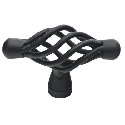 Prestige 71mm Black Twist T Shape Knob Door Hardware