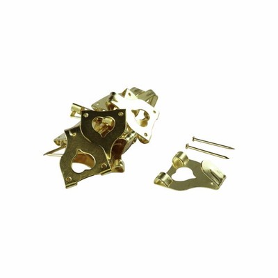 Everhang 10kg Brass Plated Picture Hanging Angle Drive Hook - 15 pieces Hardware