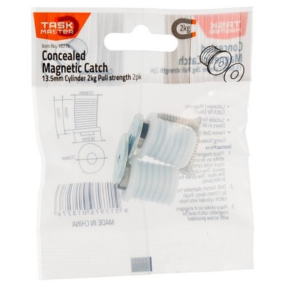 Taskmaster 13.5mm White Concealed Magnetic Catch 2 pcs Hardware