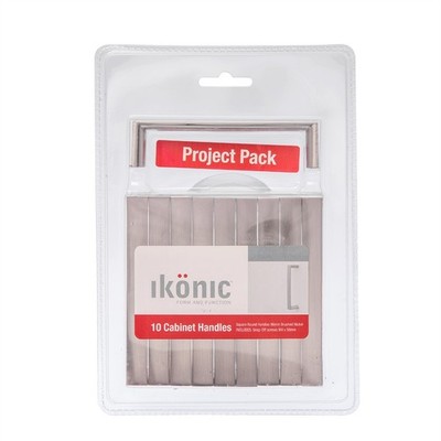 Ikonic 104mm Brushed Nickel Square Handle - 10 pieces Hardware