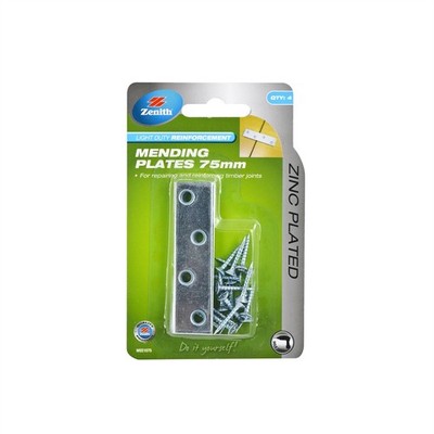 Zenith 75mm Zinc Plated Mending Plates 2 pcs Hardware