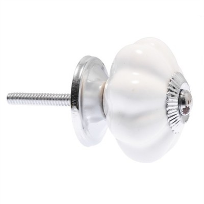 Lane White 43mm Ceramic Flower Knob Door Hardware
