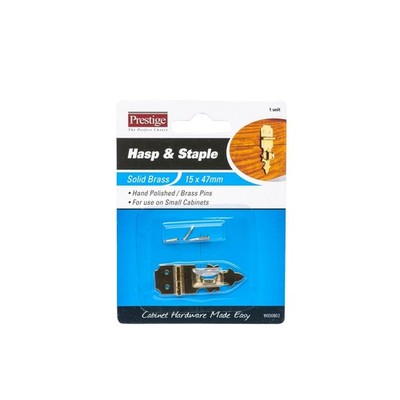 Prestige 15 x 47 x 0.5mm Decorative Brass Hasp and Staple Plumbing