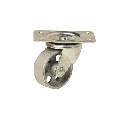 Easyroll 75mm Silver Cast Iron Swivel Plate Castor Hardware