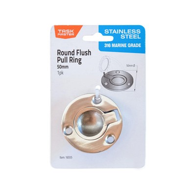 Taskmaster 50mm 316 Stainless Steel Round Flush Pull Ring Hardware