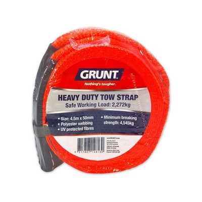 Grunt Orange Heavy Duty Tow Strap Hardware