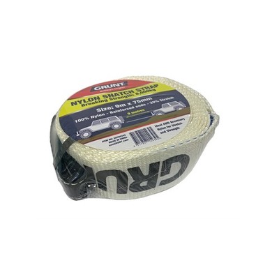 GRUNT 75mm x 9m 8,000 B/S Nylon Snatch Strap Hardware