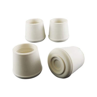Surface Gard 25mm White Round External Rubber Chair Tips 2 pcs Hardware