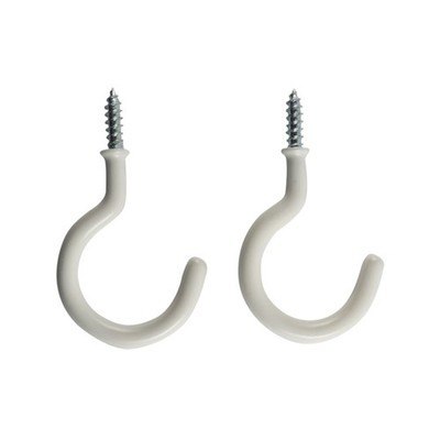 Everhang 28mm White PVC Cup Hook 4 pcs Hardware