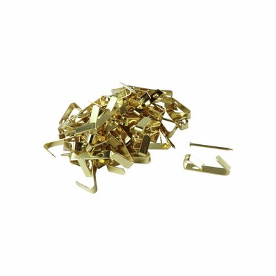 Everhang 8kg Brass Plated Picture Hanging Angle Drive Hook - 100 pieces Hardware